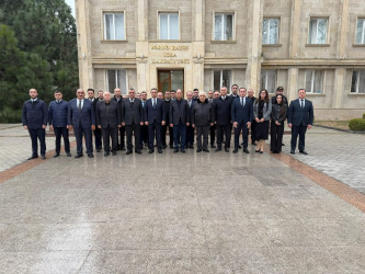 Bərdədə Xocalı Soyqırımının 34-cü ildönümü münasibətilə gülqoyma mərasimi keçirilmişdir