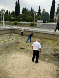 Bərdədə Heydər Əliyev adına park-bulvar ərazisində  yay mövsümü ilə əlaqədar olaraq təmizlik işlərinə başlanılıb