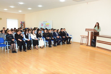 Bərdə şəhər akademik Zərifə Əliyeva adına texniki fənlər təmayüllü liseydə “Narkomanlığa qarşı mübarizə” mövzusunda maarifləndirici tədbir təşkil olunmuşdur.