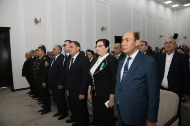 Bərdədə Ümummilli Lider Heydər Əliyevin anadan olmasının 103-cü ildönümünə həsr olunmuş “Müasir müstəqil Azərbaycan dövləti Ulu Öndər Heydər Əliyevin şah əsəridir!” adlı tədbir keçirilib