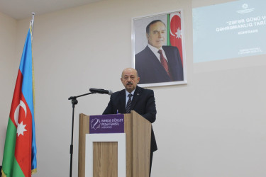 Bərdədə “Zəfər Günü və qəhrəmanlıq tariximiz” mövzusunda konfrans keçirilib