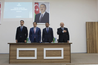 Bərdədə “Zəfər Günü və qəhrəmanlıq tariximiz” mövzusunda konfrans keçirilib