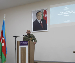 Bərdədə “Zəfər Günü və qəhrəmanlıq tariximiz” mövzusunda konfrans keçirilib