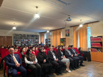 Bərdə Rayon İcra Hakimiyyətinin və Bərdə Dövlət İdarəetmə Texnologiya Kollecinin birgə təşkilatçılığı ilə "2025-ci il Konstitusiya və Suverenlik İli" çərçivəsində tədbir keçirilib.