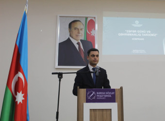 Bərdədə “Zəfər Günü və qəhrəmanlıq tariximiz” mövzusunda konfrans keçirilib